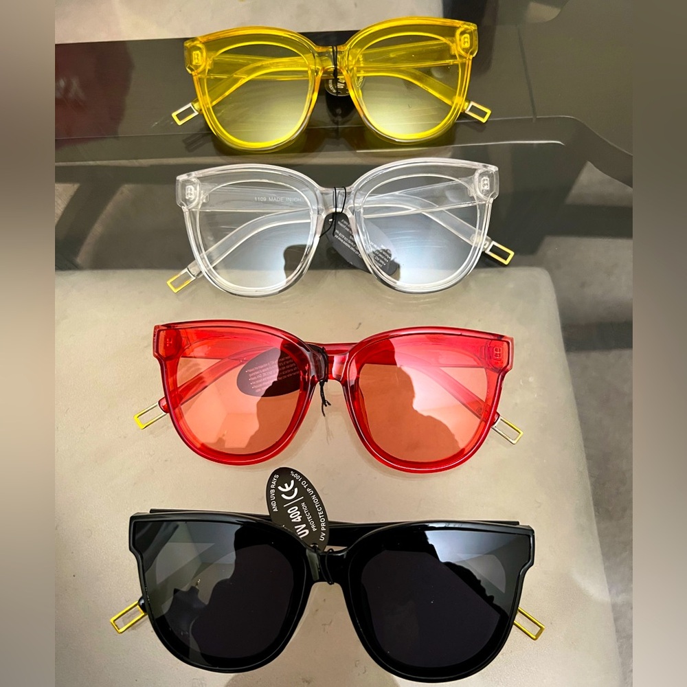Round, oversized clear or solid frames, simple glasses/sunglasses NWT